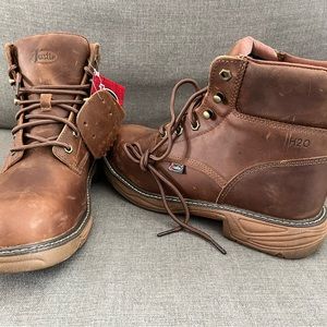 Justin Men's SE465 Electrical Hazard Protection Waterproof Lace-up Work Boots 9D